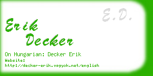 erik decker business card